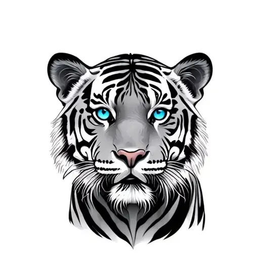 Bengal Tiger Full Body Blue Eyes