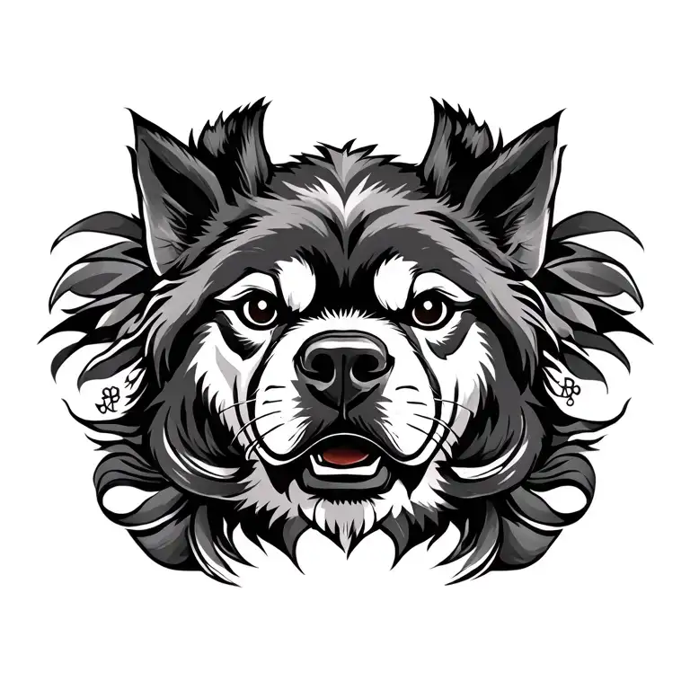 Chinese Guard Dog In The Maori Style