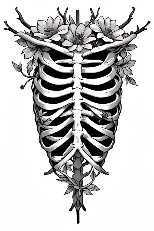 Flowers Weaving Around Ribs