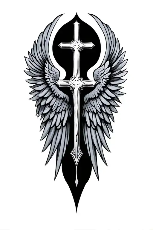 Cross With Angle Wings