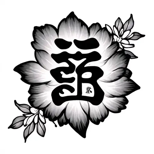 Use Floral Design To Cover Chinese Fu Symbol For Happiness