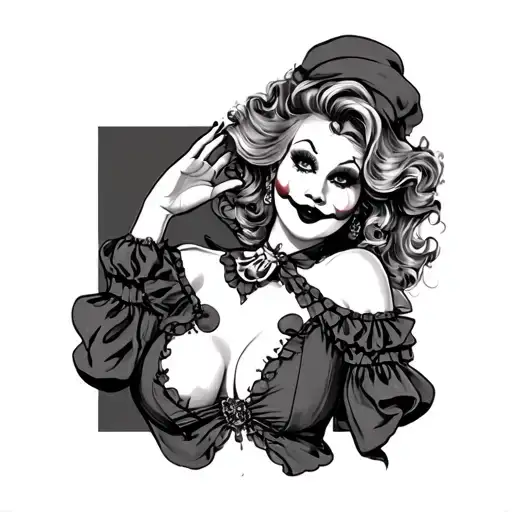 Pinup Clown Girl With Clown Attire