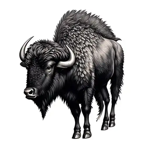 Buffalo Morphing Into Feather Feather Feather