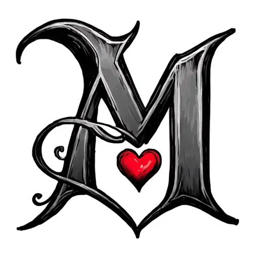 The Initial A And M Intertwining With A Heart