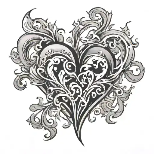 Burning Heart Tattoo Design