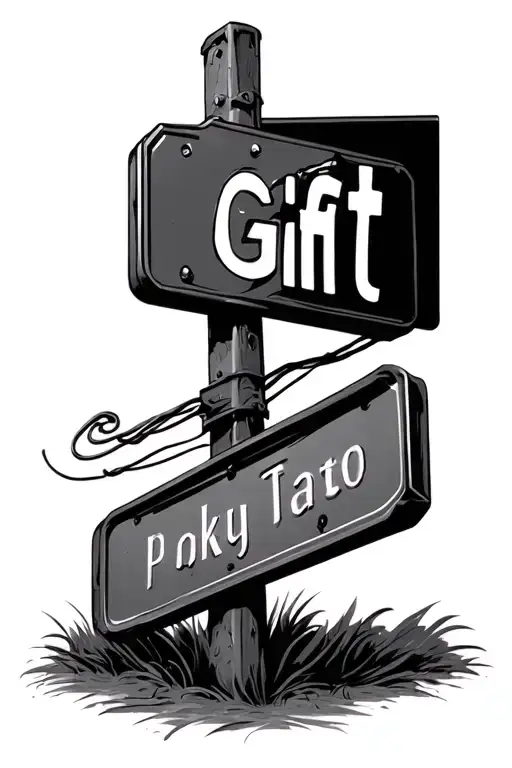 Street Sign With The Word Gift On It And Fill It In Around The Rest