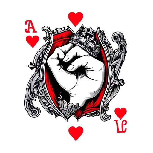 Baby Boy Hand Inside King Of Hearts