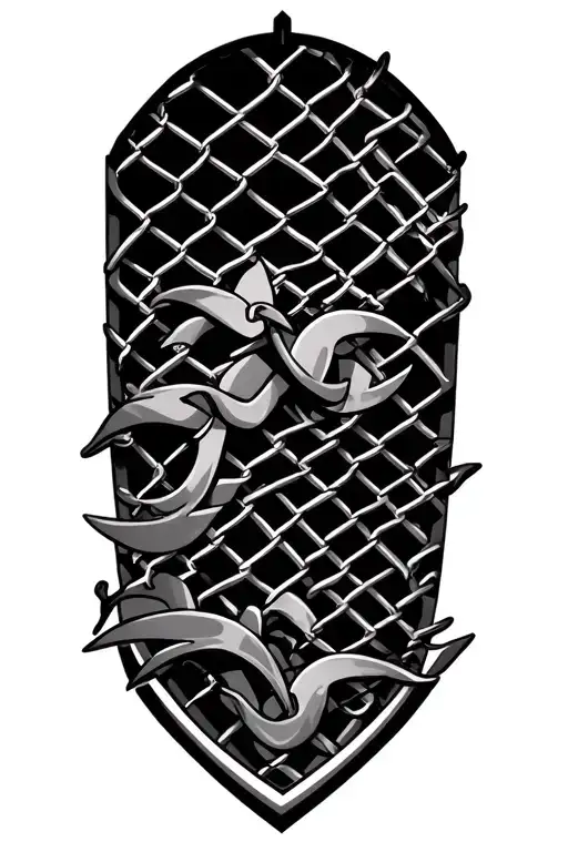 Chain Fence Tatto With Tribal Tattoo Featuring