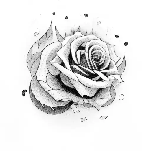 An Intricate Black And Grey Cloud Design With Hidden Roses Within