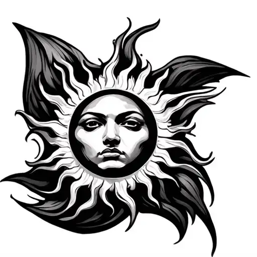 Basic But Cool Sun Design On Left Shoulder