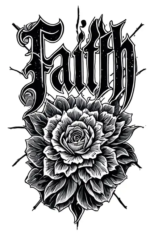 Faith Word Tattoo Outer Forearm