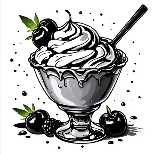 Black Ice Cream Sundae