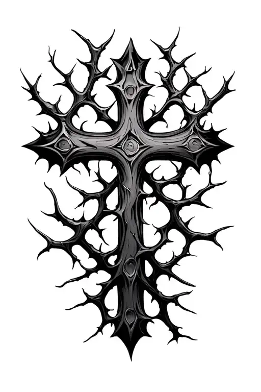 Cross With Thorn Vines