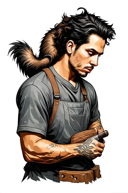 Woodworker With Wag Tail Wrapped