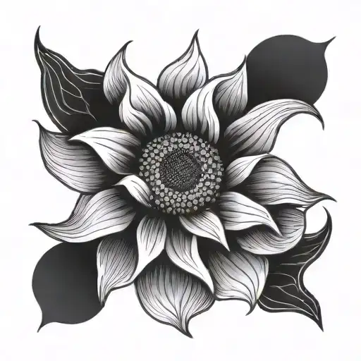 Sunflower Made Of Waves And Sunset