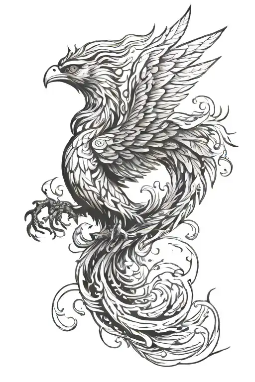 Minimalist Design Combine With Phoenix Rising From The Ashes