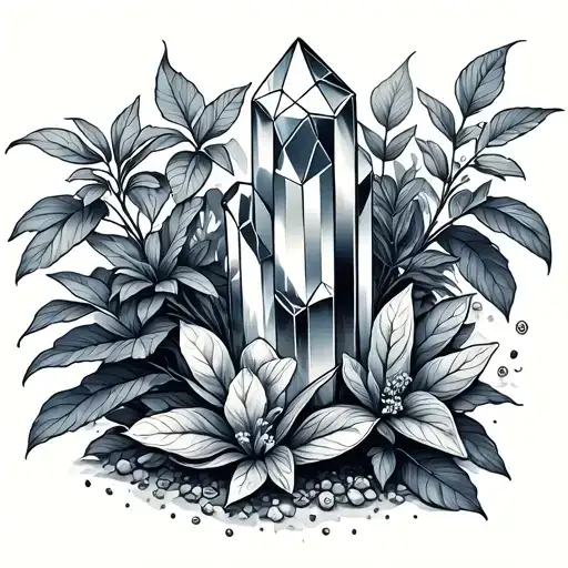 Crystal And Plants Growing