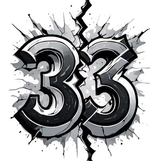 The Number 333 Broken In Half