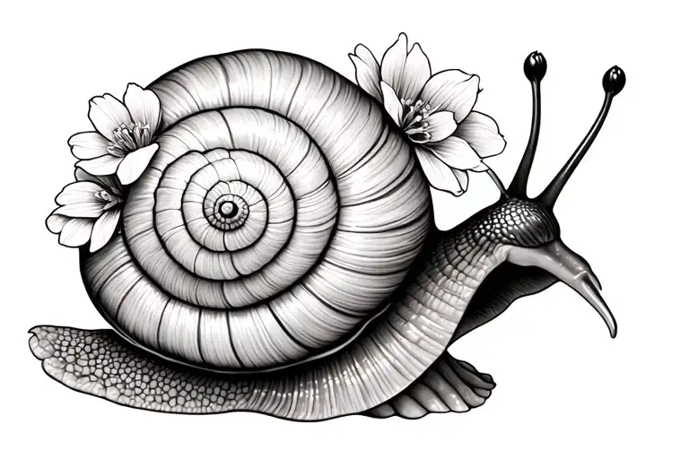 Snail With Flowers Symbolizing