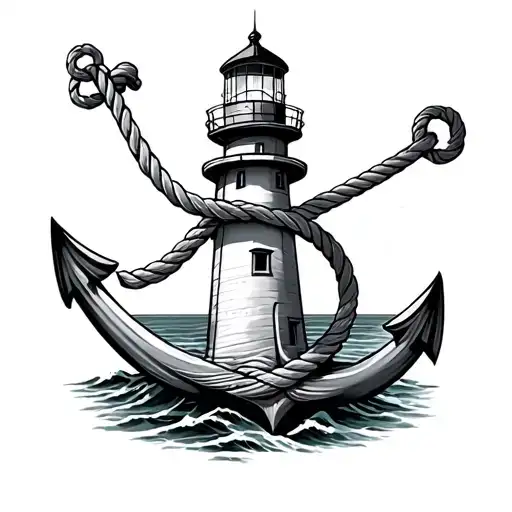Anchor Rope Wrap Around A Light House