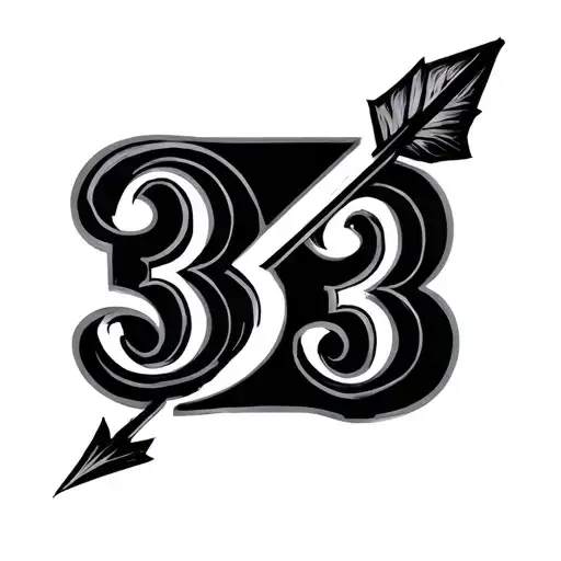 333 With An Arrow Going Through The Middle