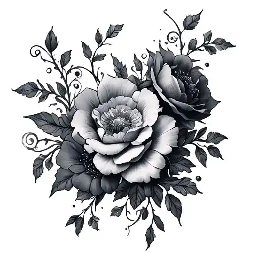 Gothic Flowers And Vines Wrapped