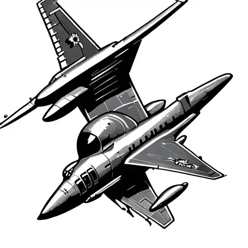 Abstract Trishool And Airplane