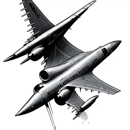 Abstract Trishool And Airplane