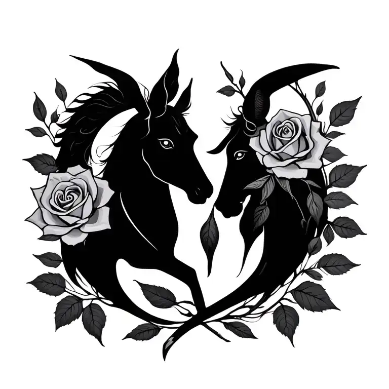 Sagittarius And Rose Intertwined Representing The Client's