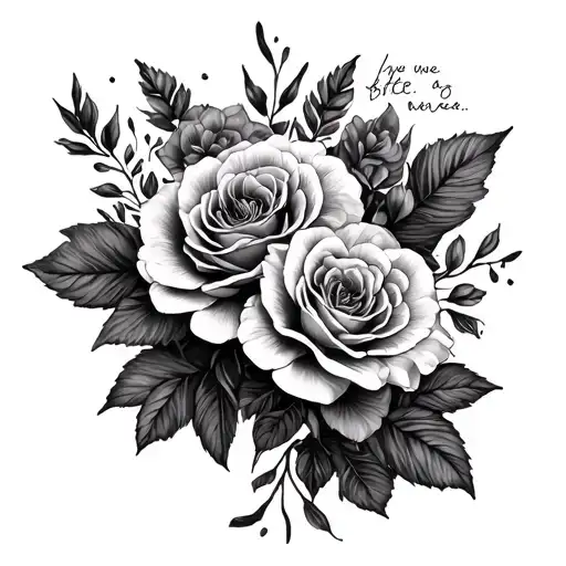 Half Sleeve Bible Verse With Carnations And Roses