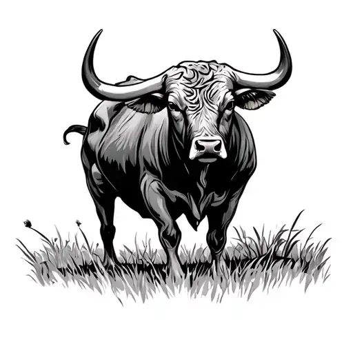 Bull On A Ranch