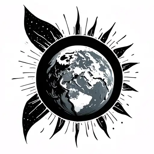 Sun Moon Earth Minimalist Small Size