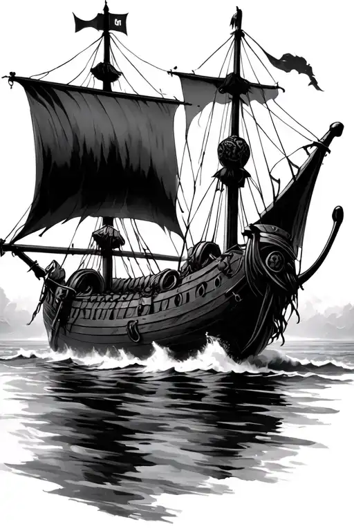 Viking Longship In Storm
