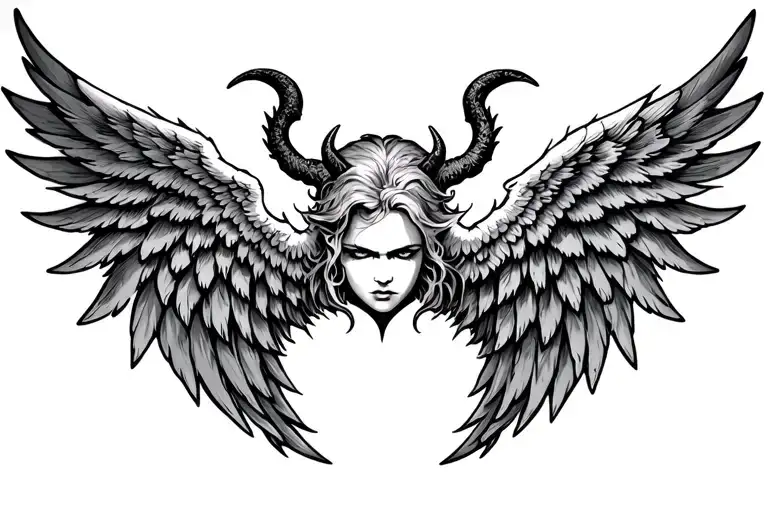 Angel Wings And Demon Wing
