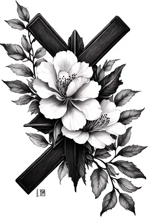 Cross And Almond Blossom