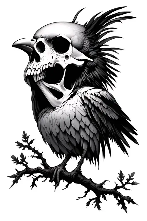 Bird Skull Trees Background Looking