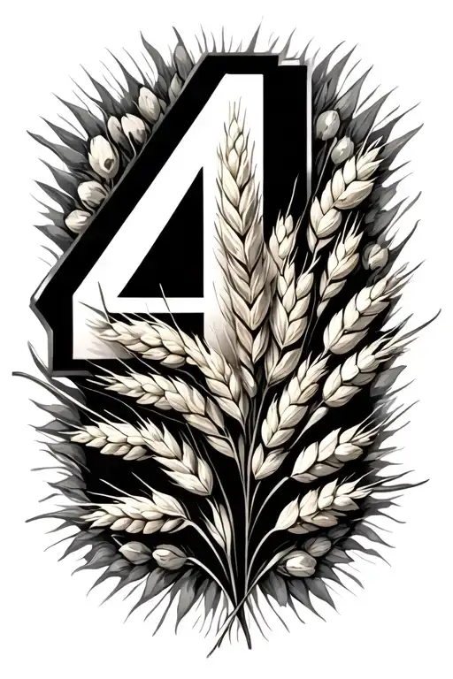 The Number 4 And An Oat Plant Growing Together With Word Always