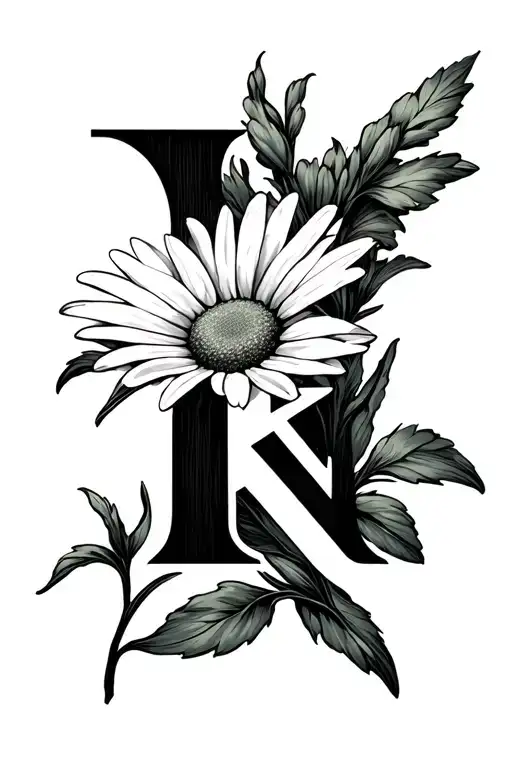 Daisy With Letter K Letter