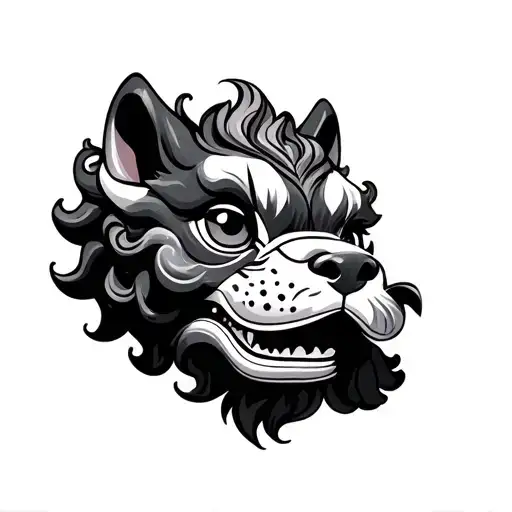 Female Foo Dog With Baby