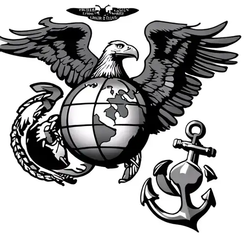 Marine Corps Eagle Globe And Anchor Intertwined With Cia Logo
