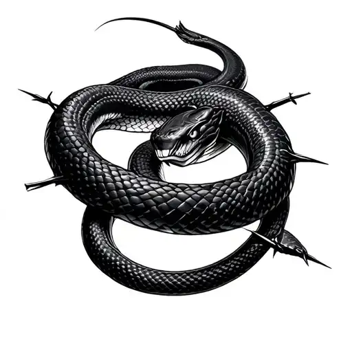 Kobe Bryant Black Mamba Snake Around Barbed