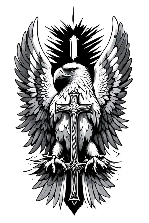 Eagle Wings With A Cross
