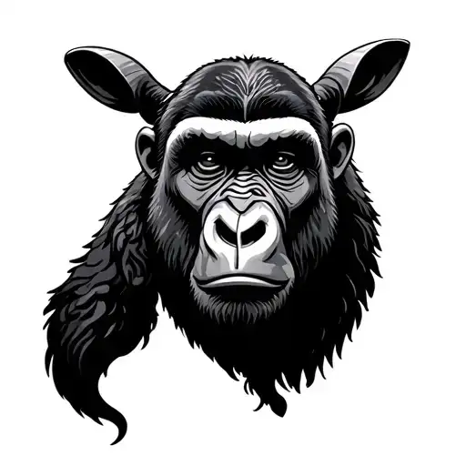 Gorilla Face And Christ Sheep
