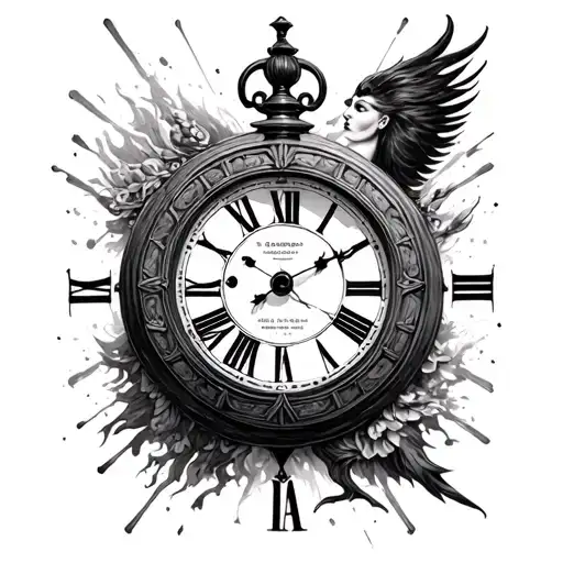 Man In Middle Of Roman Numeral Clock Surrounded