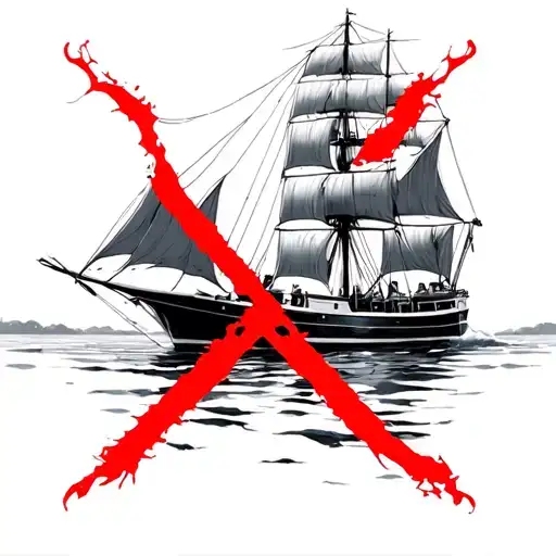 Schooner With A Red X Over It