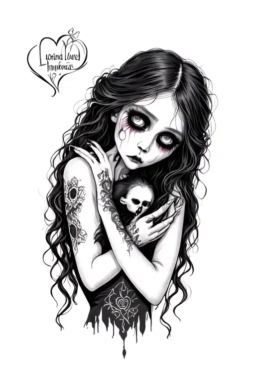 Gothic Vampire Love Sad Dead Girl Holding