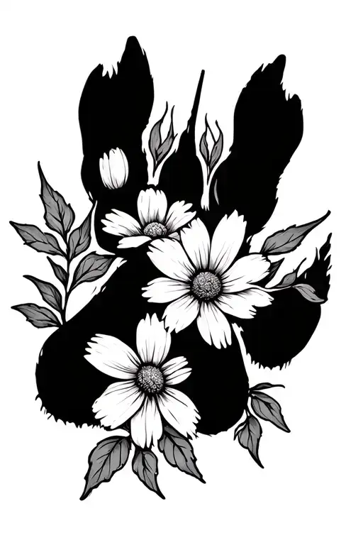 Dog Paw Print Wildflowers