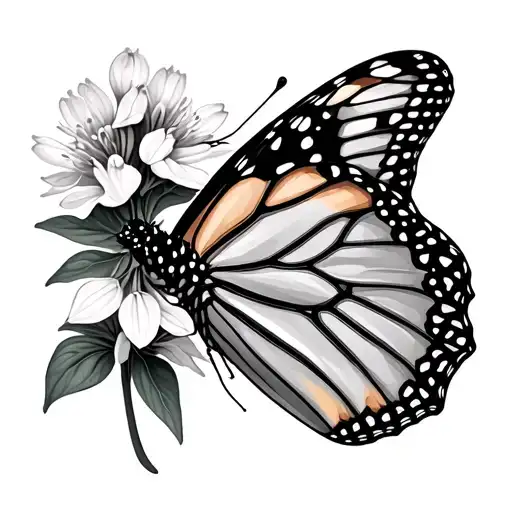 Monarch Butterfly And Milkweed