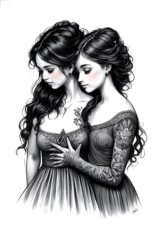 Two Daughters And Mother