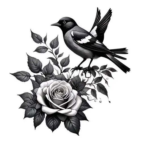 Birds And Rose